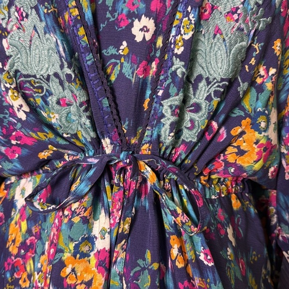 Sundance Blue Floral Slip and Pullover Robe Dress Loungewear Set Size M - Picture 5 of 14